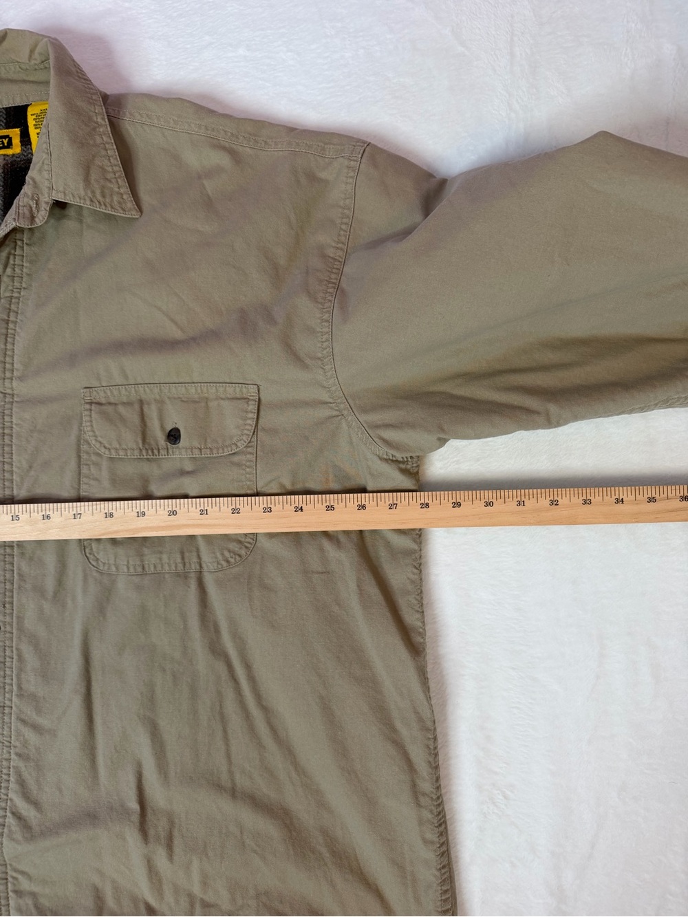 Vintage Y2K Stanley Flannel Lined Work Shirt Jacket XXL Beige Shacket - Picture 4 of 6